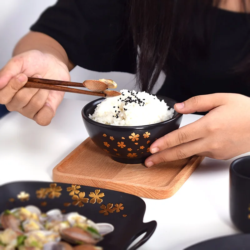 LingAo-Japanese Creative Ceramic Tableware Set, Bowl, Plate, Tea Cup, Hotel and Restaurant