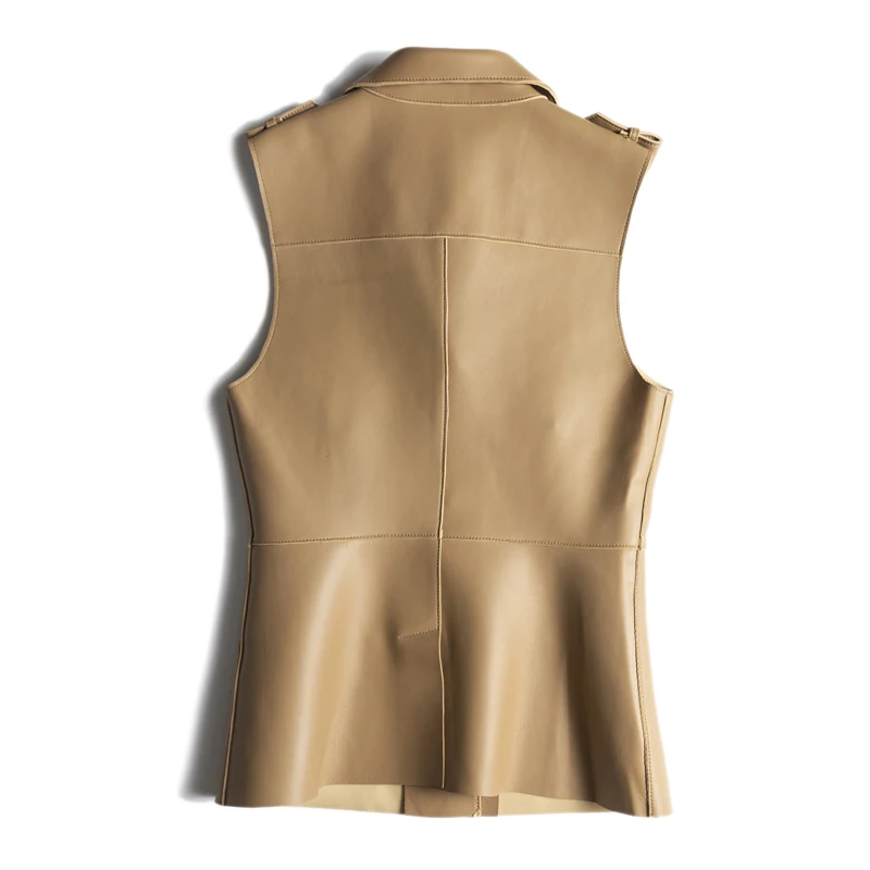 Pudi – veste en cuir de mouton véritable pour femme, gilet, manteaux, CT108, printemps, 2021