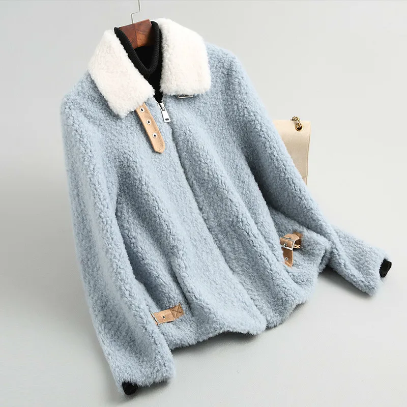 

2020 New Winter Autumn Warm Real Fur Coat Female Casual Natural Lamb Ful Jackets for Women Jacket Short Fur Coats 39009