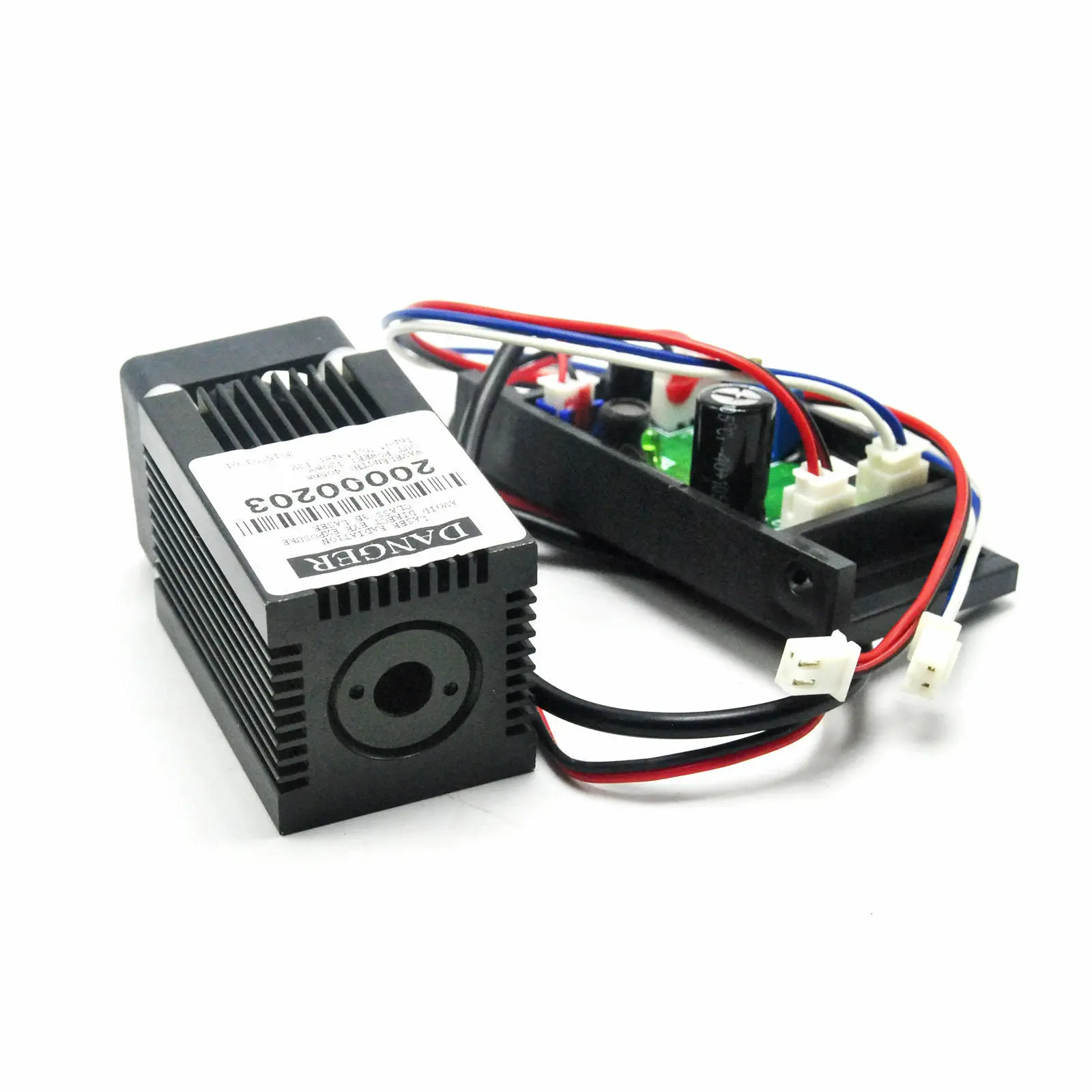 Module de diode laser à points bleus 445nm 450nm 300mW 12V avec TTL + sortie pilote + ventilateur