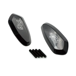 Motorcycle Mirror Block Off Cap Mirror Base Plates Cover 3D Logo For Yamaha YZF R6 YZF-R6 2003 2004 2005 2006 Black/Chrome 2 Pcs