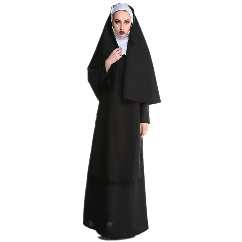 

Halloween Medieval Virgin Mary Priest Easter Cosplay Costume Purim Carnival Party Bad Habit Nun Religious Sister Fancy Dress