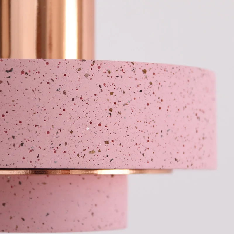 Mini Leuke Roze/Grijs Metalen Kleine Hanglamp Nordic Moderne Eenvoudige Nachtkastje Cafe Bar Kledingwinkel Terrazzo Droplight Nieuwe collectie