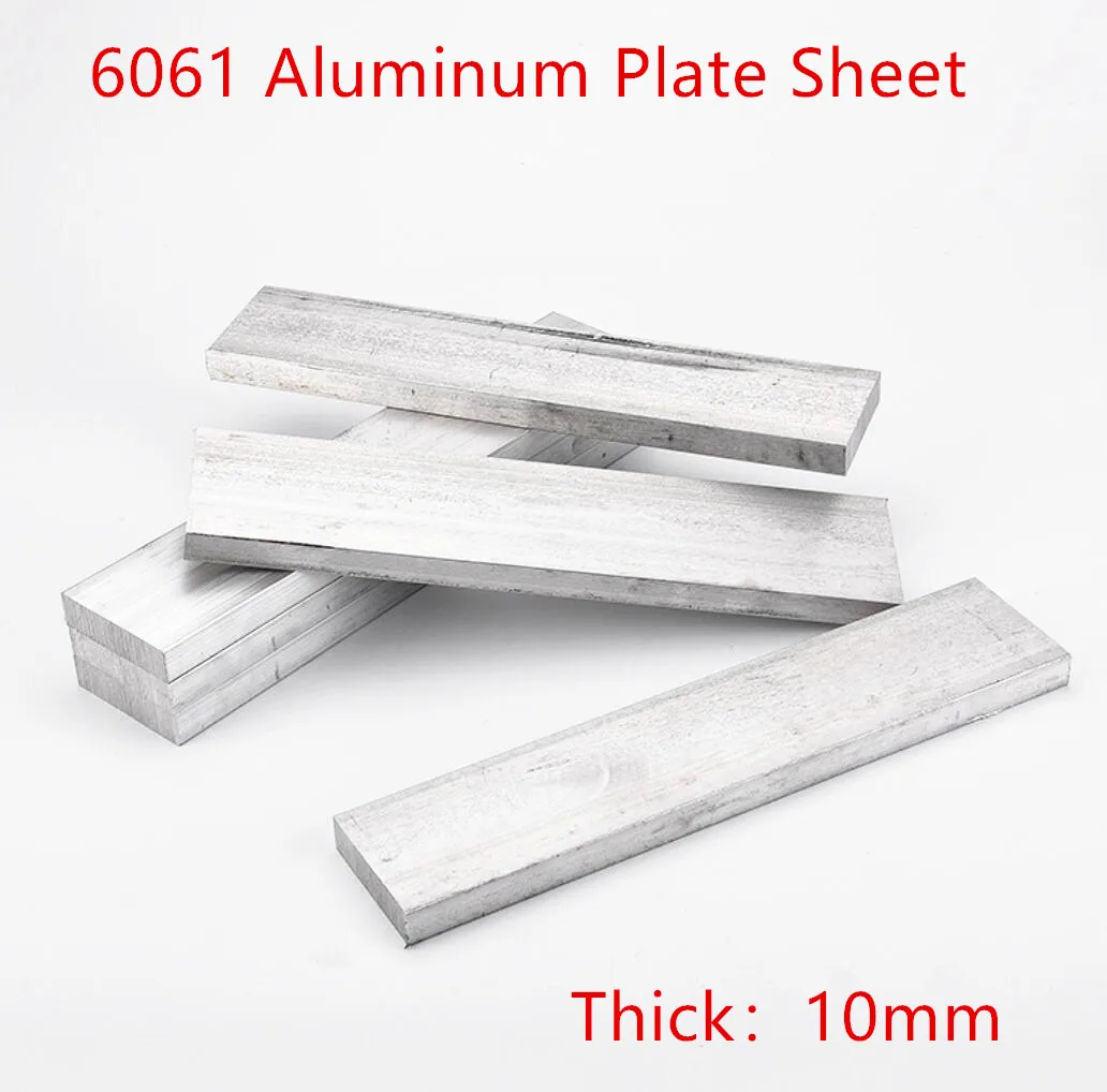 1pc 6061 Aluminum Flat Bar Flat Plate Sheet 10mm thick series 10-160mm Length 200mm with Wear Resistance For Machinery Parts