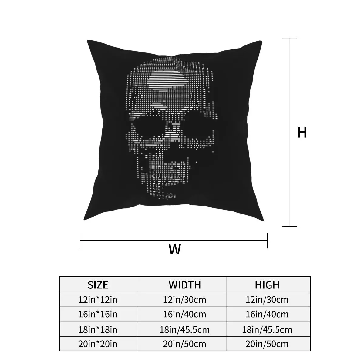 Squared Off Skull Pillow Covers Room Horrible Black White Graphic Mosaic Geometric Dots Cushion Cover Pillowcase 40*40