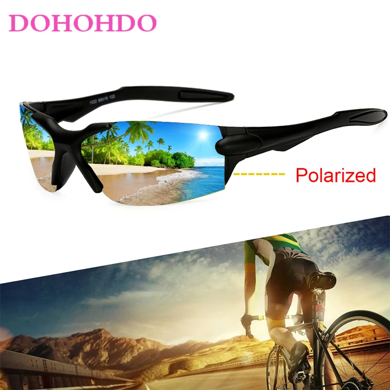 DOHOHDO Polarized Sunglasses Men Rimless Square Driving Sun Glasses Outdoor Driving Shades Goggle UV400 Eyewear Oculos De Sol