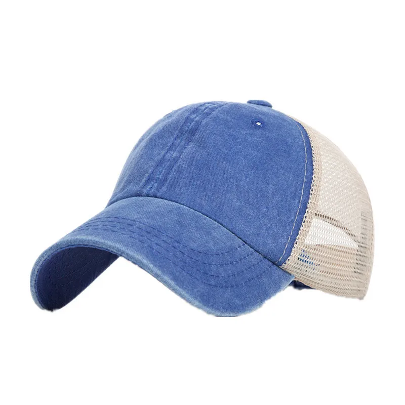 Washed cotton mesh breathable baseball cap made old light board caps men and women tide spring and summer hat women