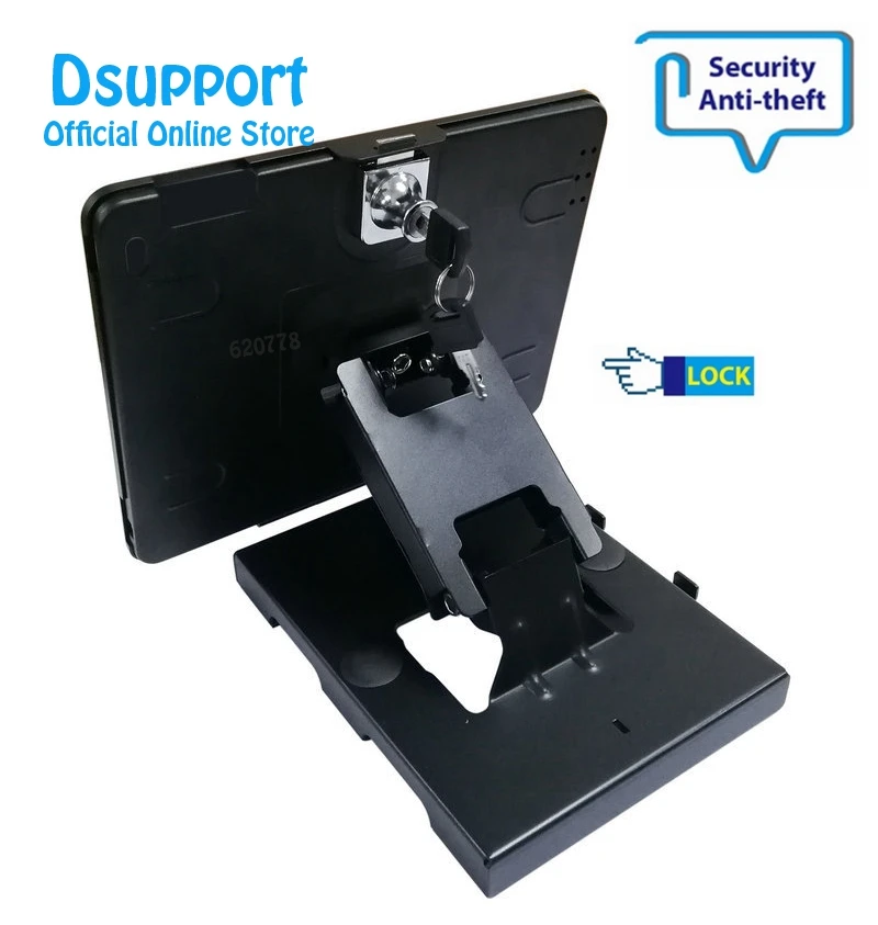 Desktop e Wall Mount Caso Anti-Roubo com Segurança Stand Bloqueio Titular, tela giratória, preto, iPad Pro 12,9"
