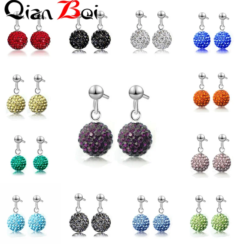 QianBei New Arrival Fashion Crystal Ball Earrings High Quality Earrings For Woman Party Wedding Jewelry Female