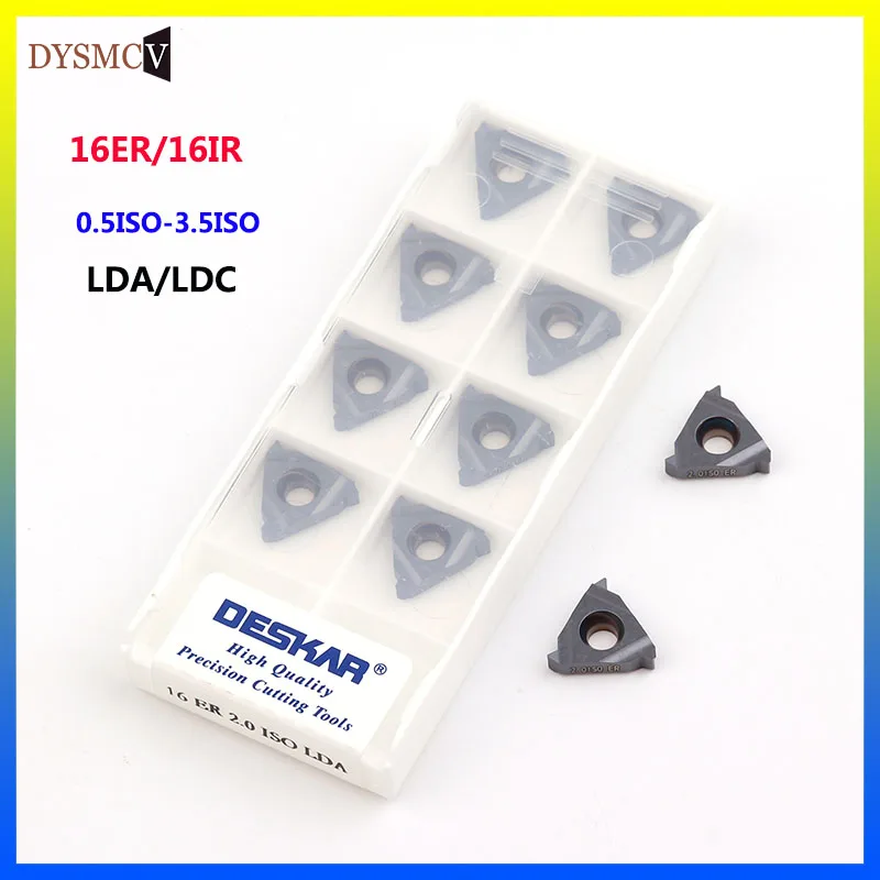 DESKANR 100% original 16ER 1.5 ISO 0.75 1.25 2.0 3.0 ISO16IR LDA LDC carbide insert thread cutting external turning tool  cutter