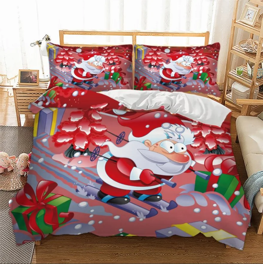 

New Creative Christmas Pattern 3D Printed Cover Set Twin Full Queen King Size Bedding Set Bed Linens Bedclothes for Young K133