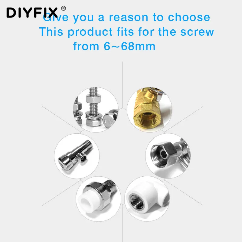 DIYFIX 1pc Multifunctional Sink H-type Wrench 6-68mm Aluninium Alloy Snap Short Shank Adjustable Spanner Plumbing Bathroom Tool