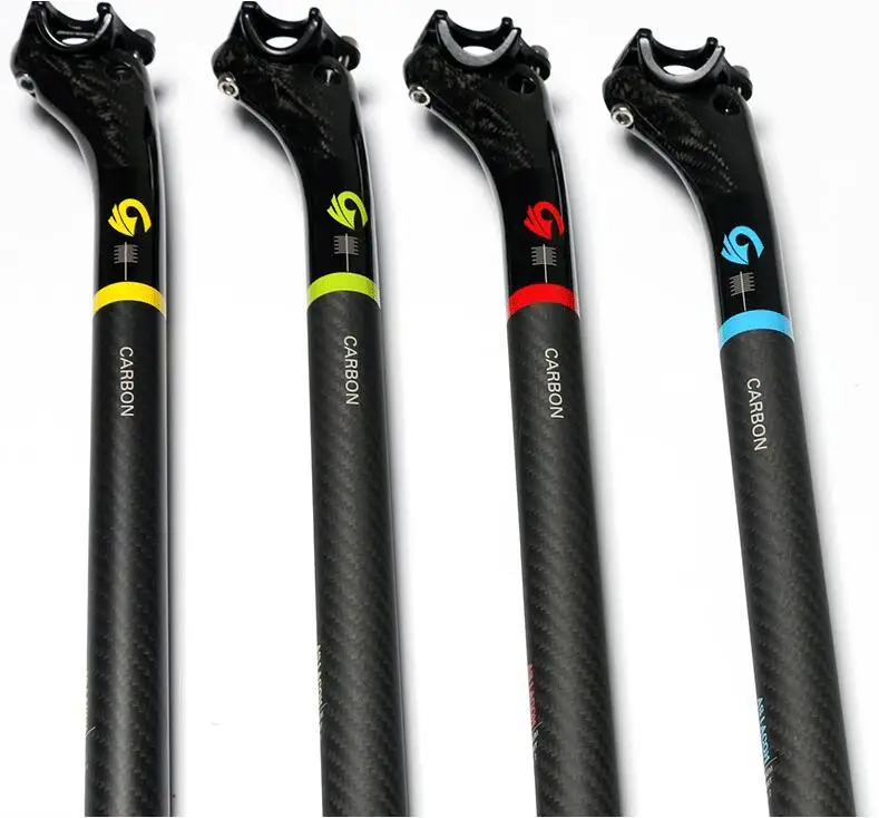 Newest ASIACOM Road&Mountain bike gloss+matt 3K full carbon bicycle seatposts MTB 27.2/30.8/31.6*350/400mm 20mm offset