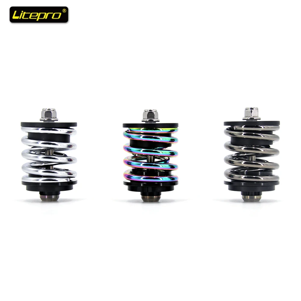 Folding Bicycle Titanium Alloy Spring Rear Shock Absorber Spring Suspension Bike Parts Amortiguador Bicicleta