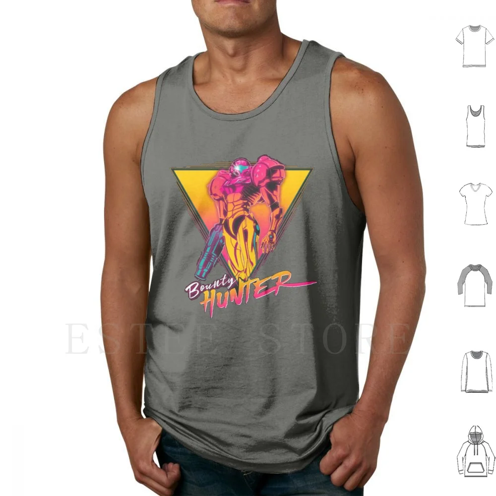 

Bounty Hunter Tank Tops Vest Sleeveless Samus Aran Samus Aran Metroid Luigi Gunship Gaming Videogames Retro Old School