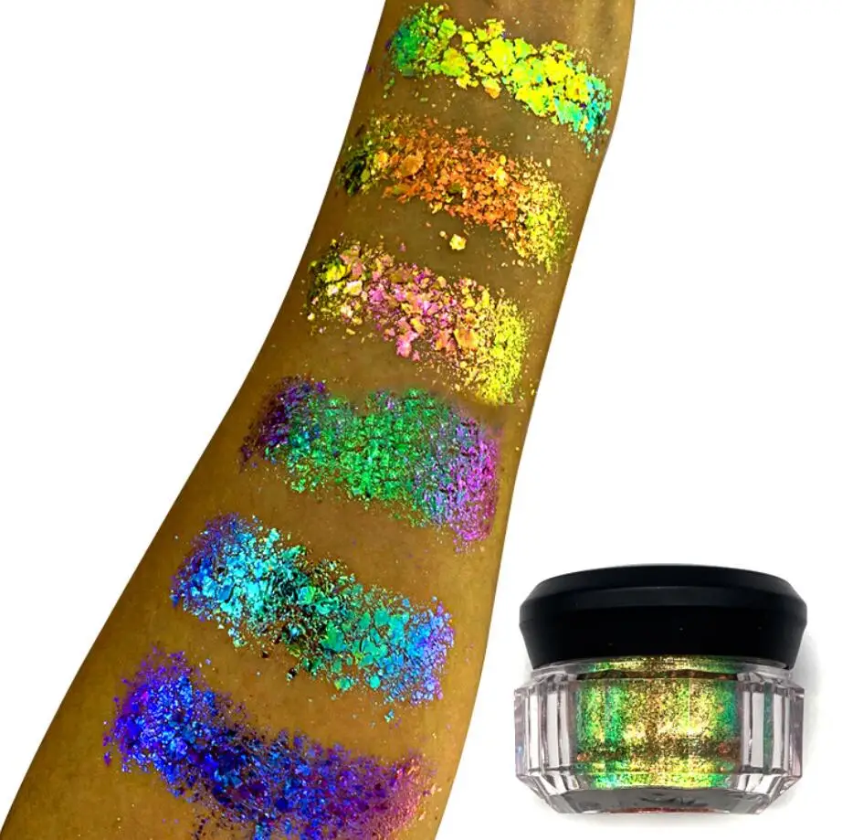 Private Label Glitter Eyeshadow Loose Sparkle Holographic Body Glitter Makeup Chameleon Glow In The Dark Eye Shadow Wholesale