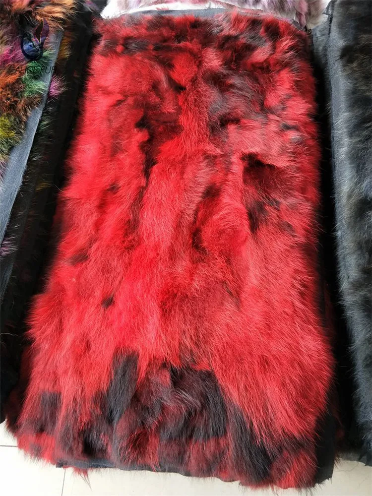 

Custom color natural raccoon fur blankets patchwork raccoon fur pelt for lining materials