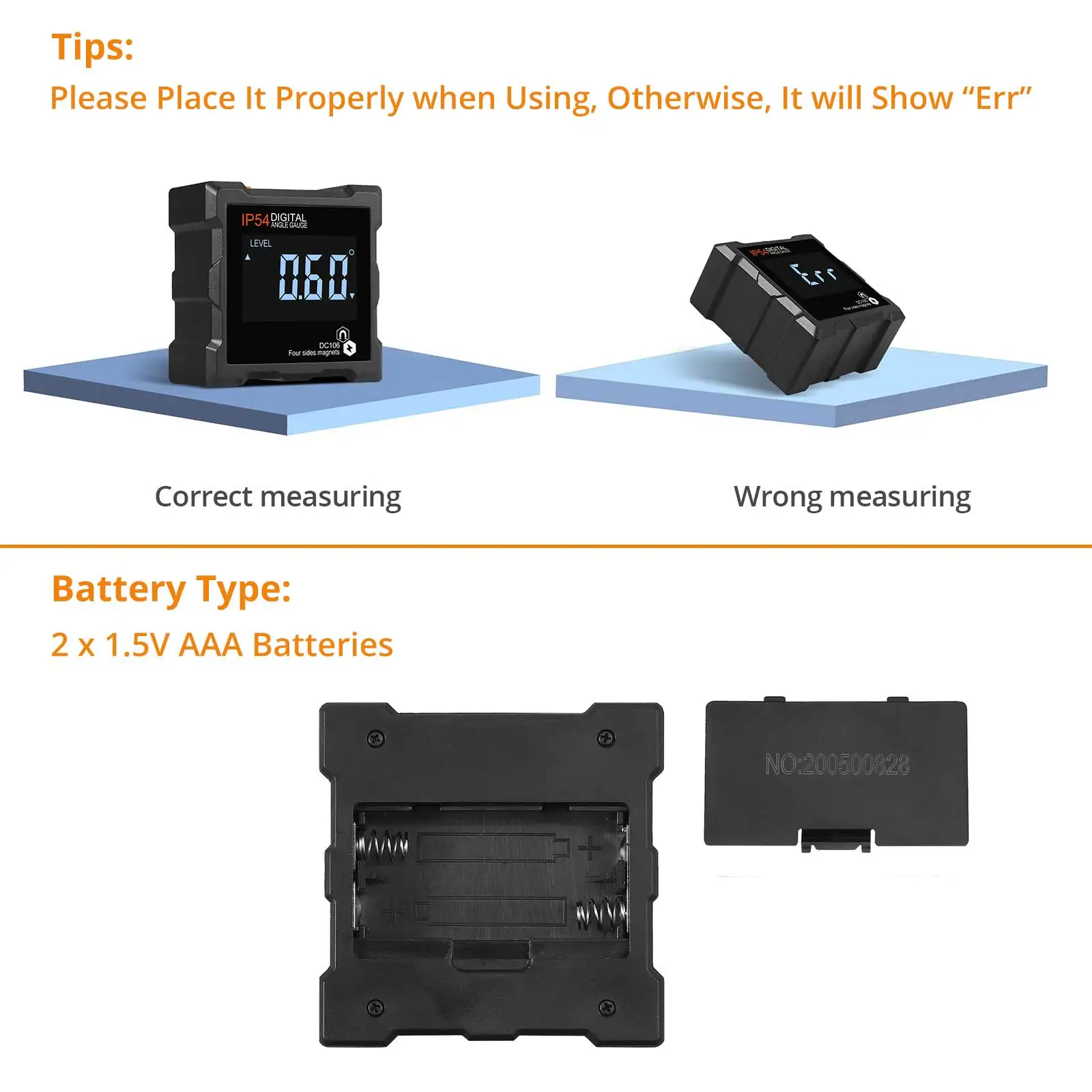 Imagem -02 - Neoteck Digital Bevel Box Transferidor Digital Nível Angle Finder Calibre Inclinômetro Ip54 Ímãs Laterais