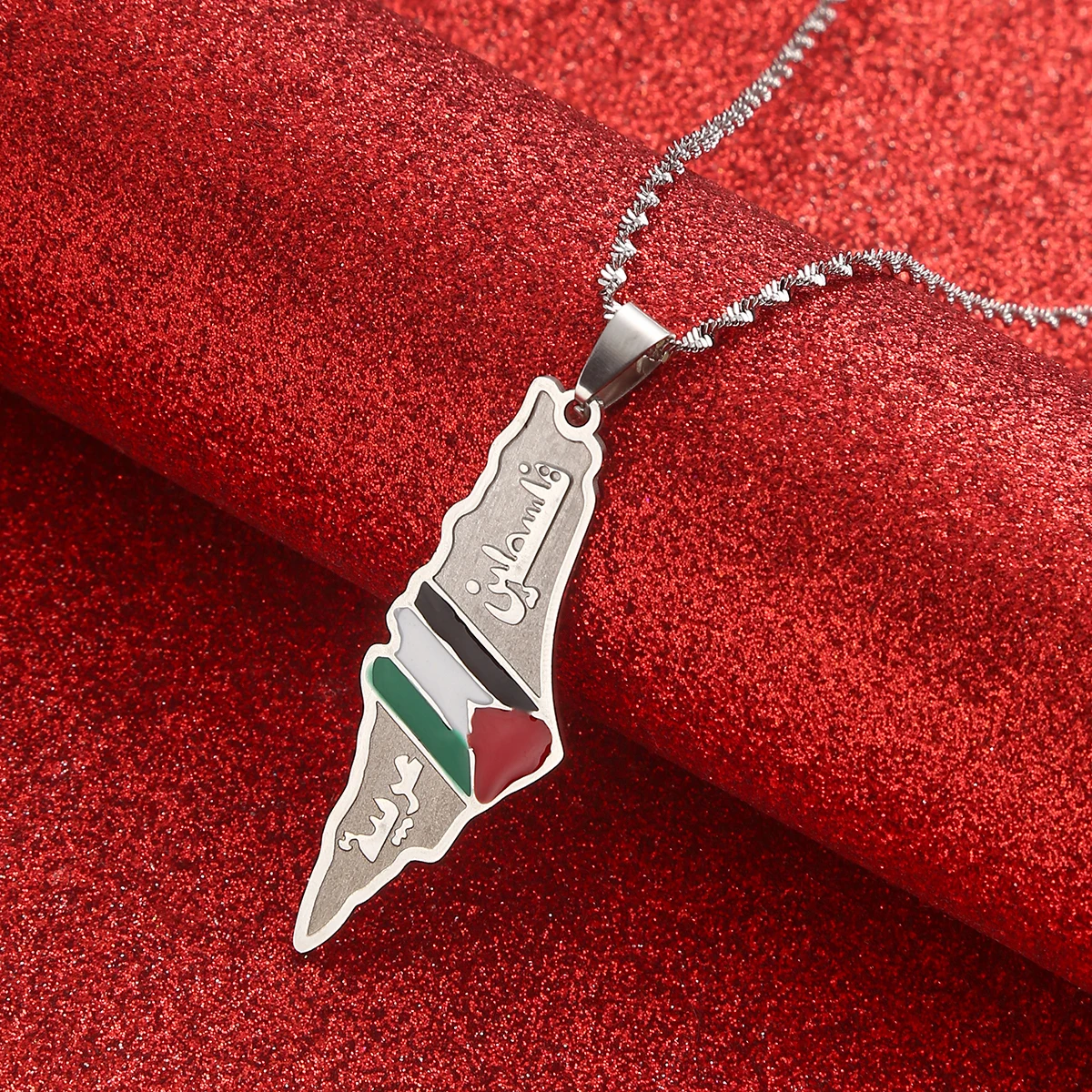 Stainless Steel Palestine Pendant Chain Necklaces Silver Color Gold Color Jewelry