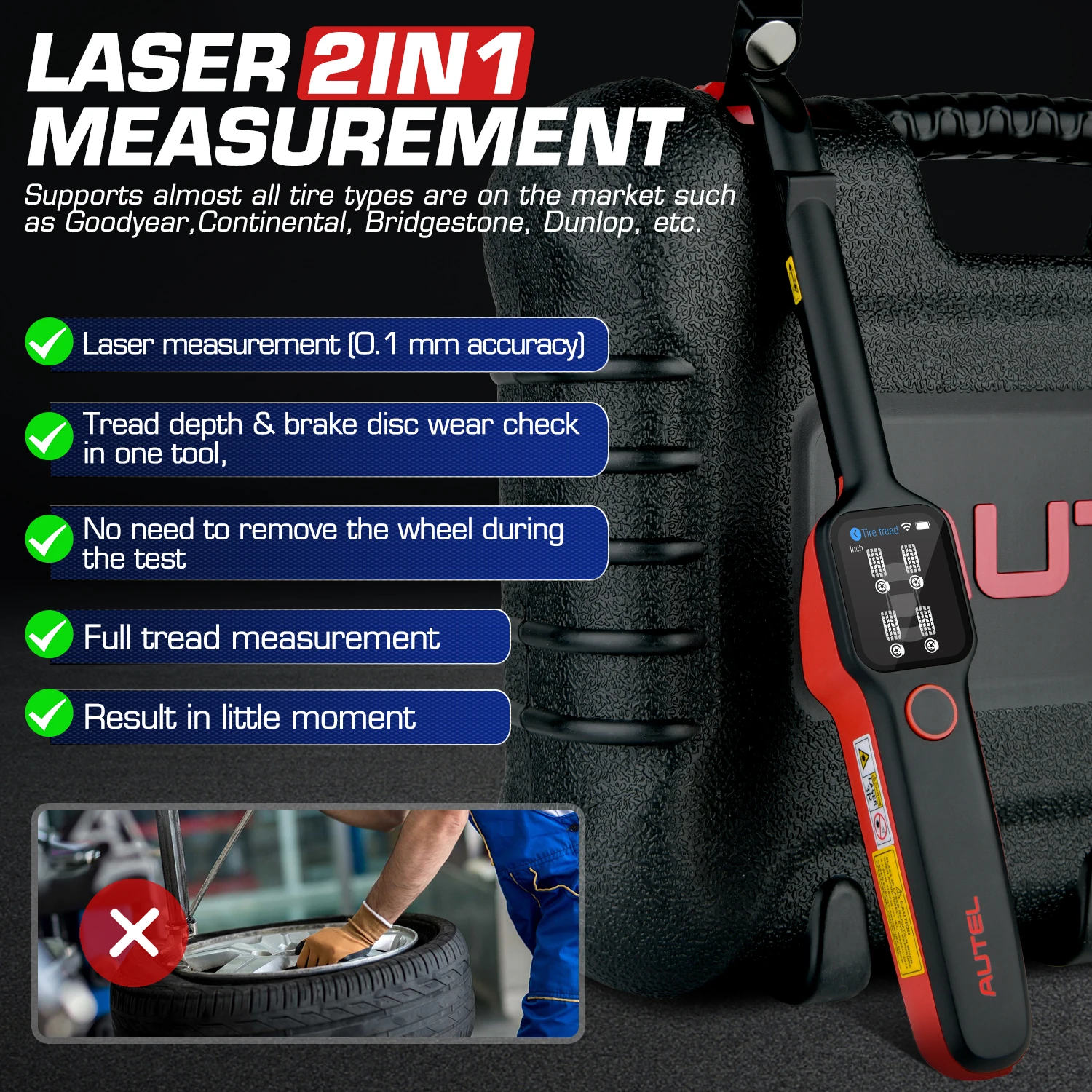 Autel MaxiTPMS TBE200E EU Reifenprofil Laser Detektor Bremsscheibe Verschleiß Dicke Diagnose Instrument Werkzeug Kompatibel Mit ITS600 – Detail 6