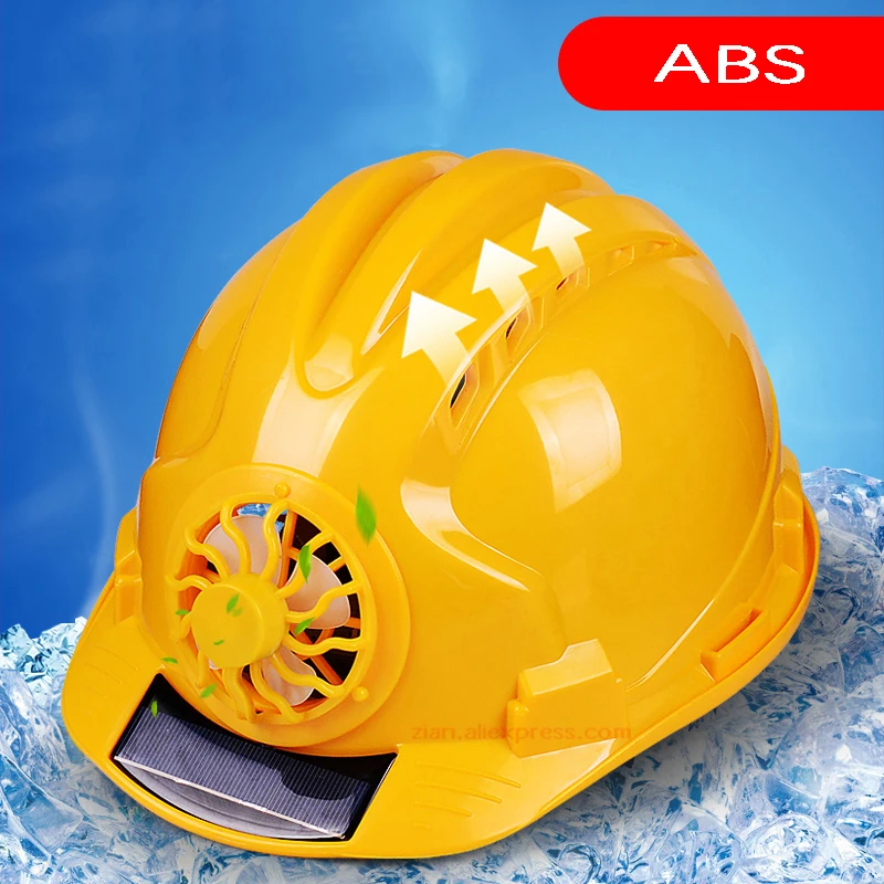 Summer Safety Helmet Solar Fan Helmet ABS Material Work Anti-mite Construction Site Breathable Sunscreen Solar Energy Generation