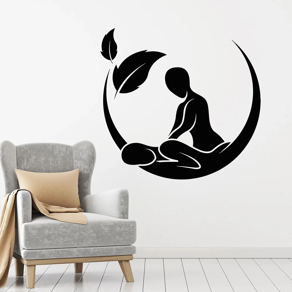 Wall Decal Massage Salon Spa Beauty Health Therapy Interior Decoration Door Window Vinyl Stickers Waterproof Art Wallpaper Q433