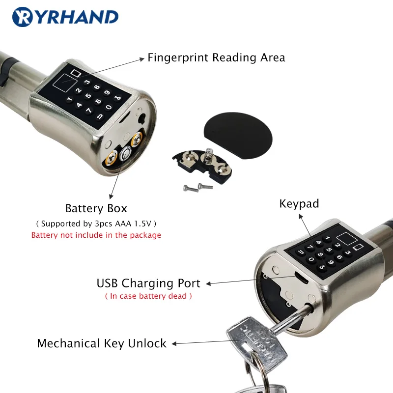 Tuya Smart Lock Electronic Cylinder Outdoor Waterproof Biometric Fingerprint Scanner Keyless Door Locks With tuya app