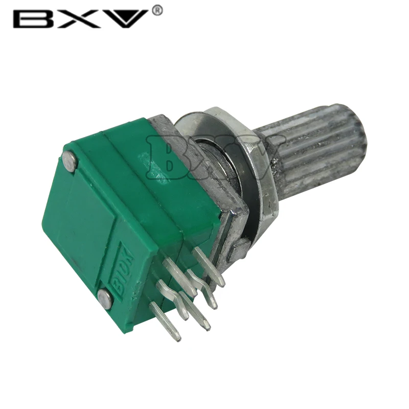 5PCS RK097G RK097 5K 10K 20K 50K 100K 500K B5K With A Switch Audio 6PIN Shaft 15mm Amplifier Sealing Potentiometer Green