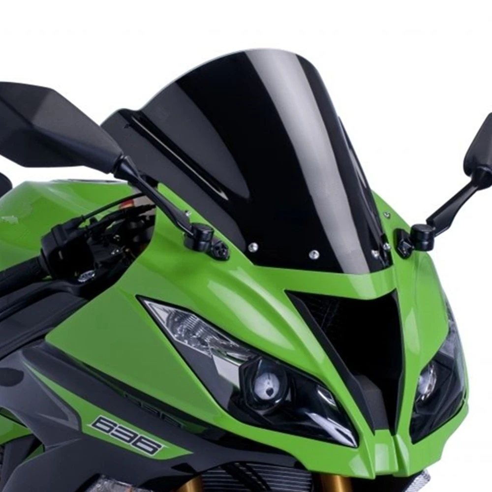 オートバイフロントガラス煙黒透明カワサキzx6r-09-18-zx-6r-2009-2010-2011-2012-2013-2014-2015-2016-2017-2018