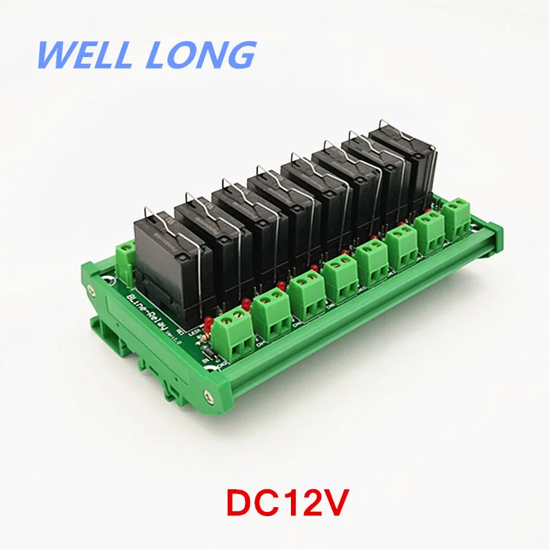 

DIN Rail Mount 8 DPDT 5A Power Relay Interface Module, JW2SN-DC12V Relay.