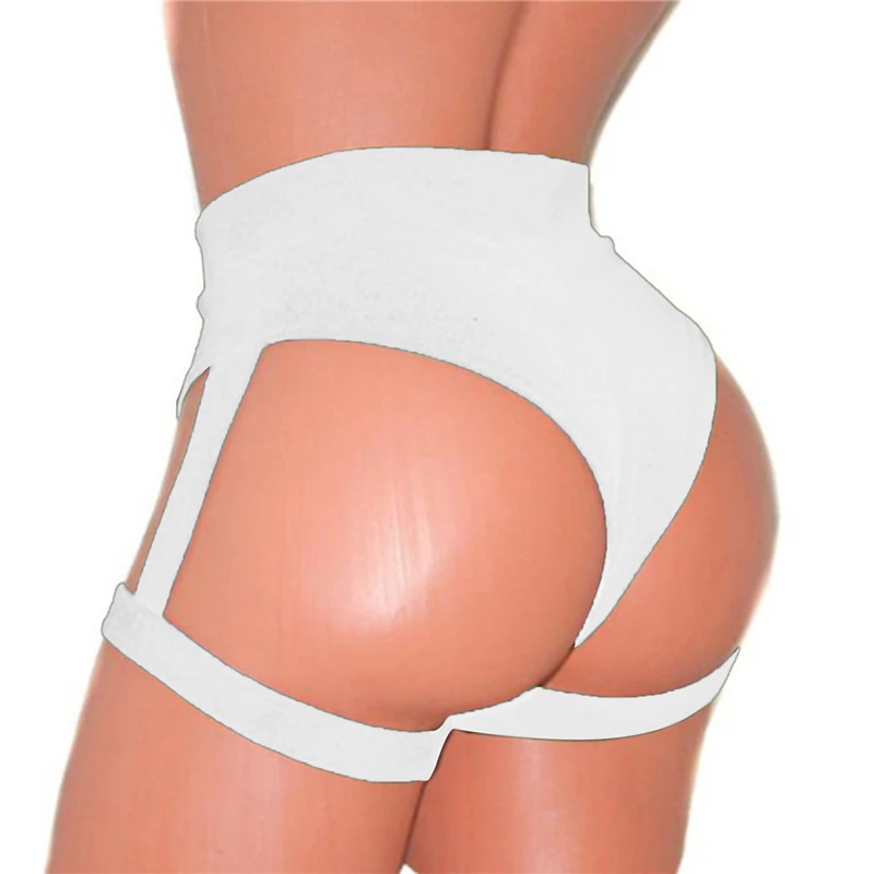 Women Pure Color Pole Booty Bottoms Hot Cheeky Pants for Twerk High Waist Exotic Shorts