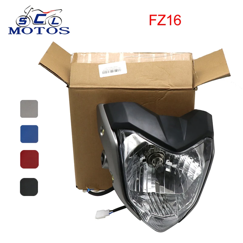 Sclmotos- FZ16 FZ 16 Motorcycle Front Headlight Headlamp Assembly Head Light Lamp Bracket For Yamaha FZ16 FZER150 YS150 4 Color