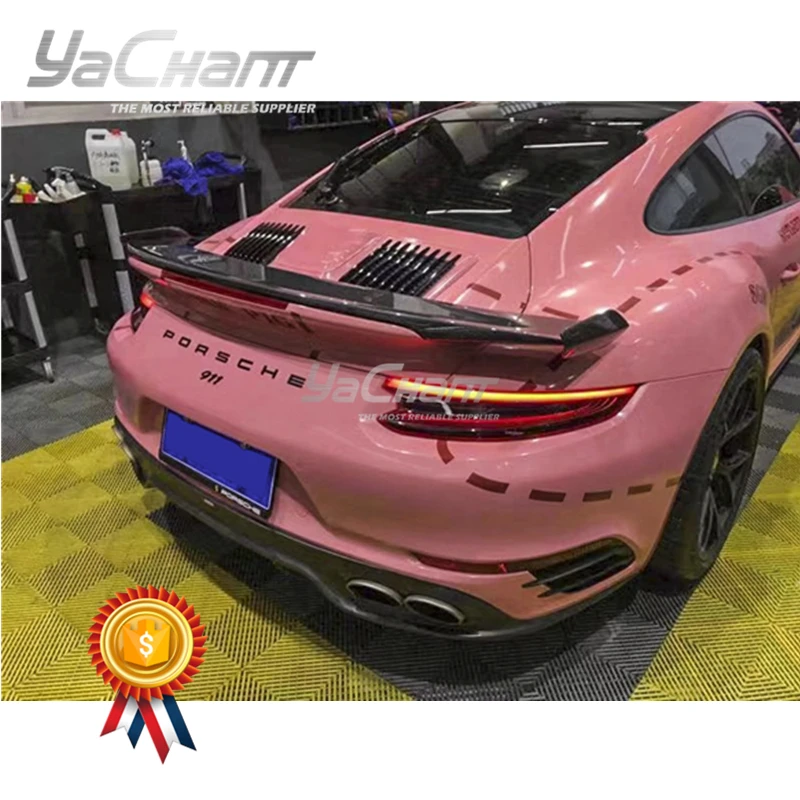 

Car-Styling Carbon Fiber Rear Trunk Spoiler Fit For 2012-2018 911 991.1 & 991.2 Turbo & Turbo S Top Car Style Rear Spoiler Wing
