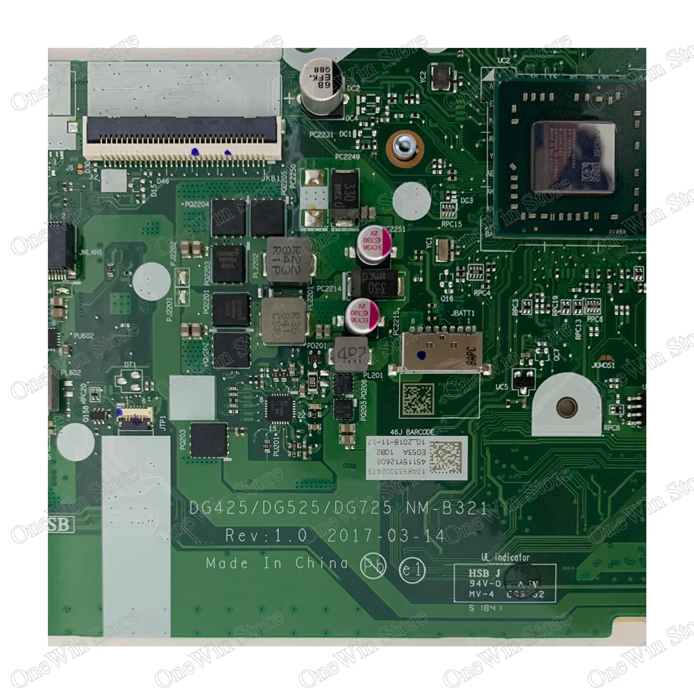 Placa-mãe fru A9-9425 4 para laptop, modelos 330-15ast 81d6 ideapad lenovo dg425/dg525/dg725