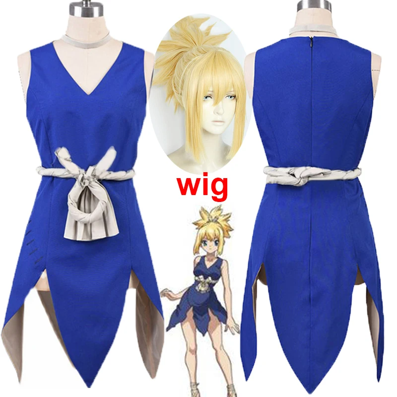 Anime Dr. Stone amber Kohaku Cosplay Costumes Halloween Christmas Party Clothing Kohaku uniforms cosplay yellow wig