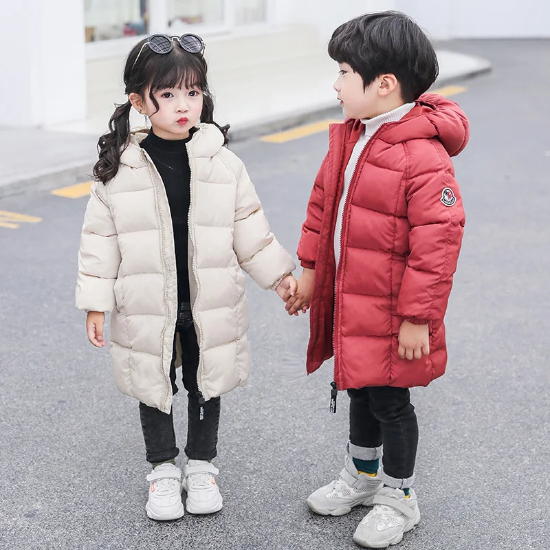 

Children's Down Coat Long style Cotton Outwear Boys Girls Children's Cotton Down Parka