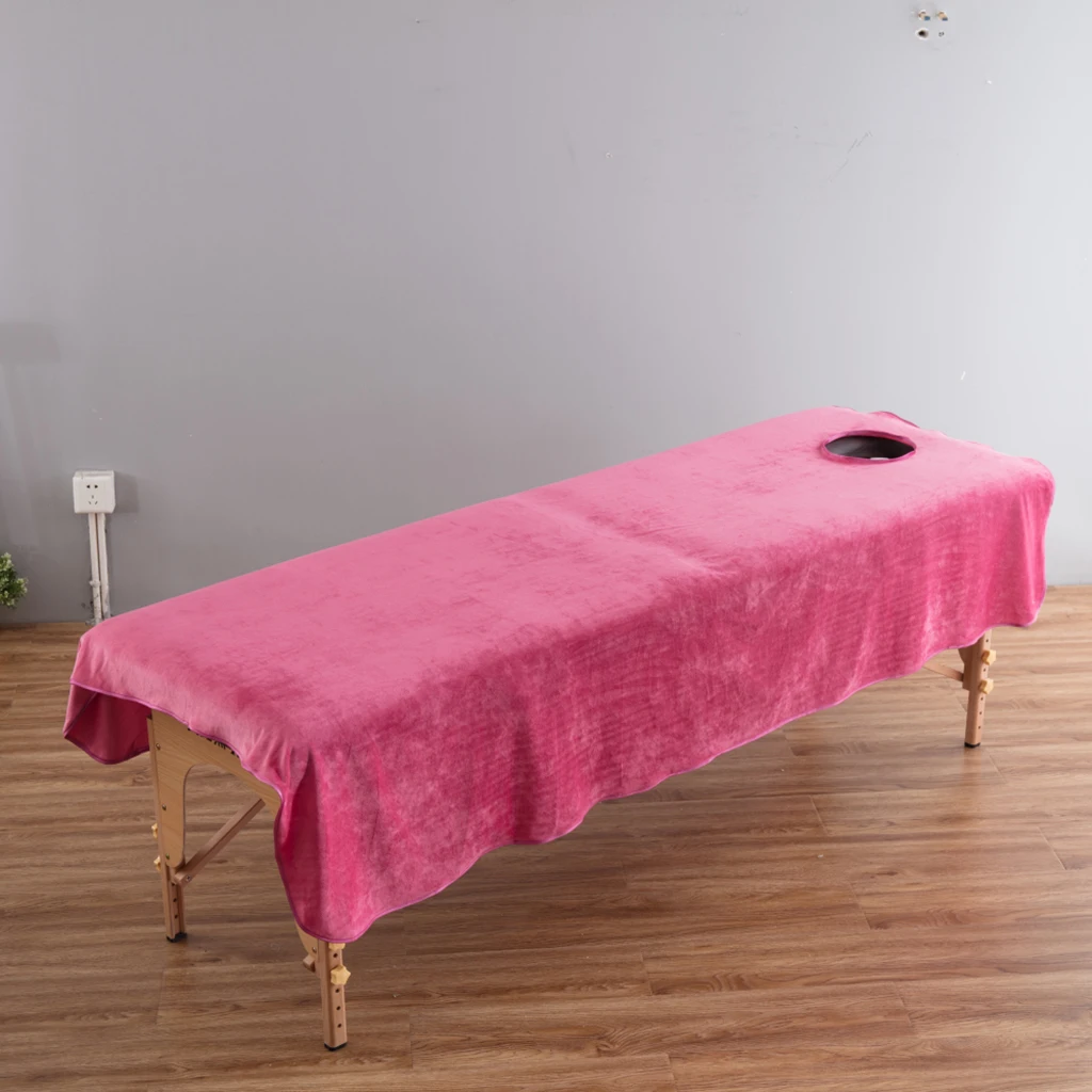 Crystal Velvet Beauty Massage Table Sheet Facial Bed Cover with Face Hole salon sheets SPA massage bed table cover sheets