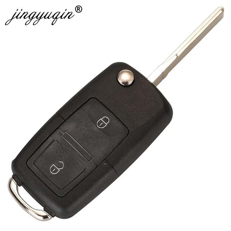 jingyuqin 2BTN Flip Remote Car Key Fob For VW Bora Golf Polo Passat Touran Seat Skoda 434MHz ID48 Chip 1J0959753AG/ 1J0959753CT