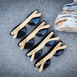 Groomsmen Gifts Personalized Wood Sunglasses Custom Engraved Wooden Menโs Sunglasses Best Man Gift Groomsmen Proposal Fashion