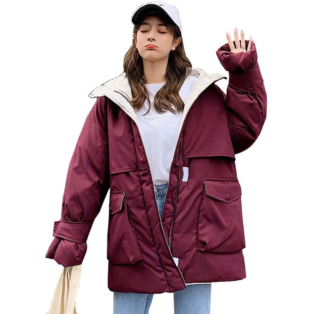 2019 Long Parkas Winter Jacket Women Hooded Windproof Military Clothing Female Big Pocket Thicken Winter Coat Women Cold Coat