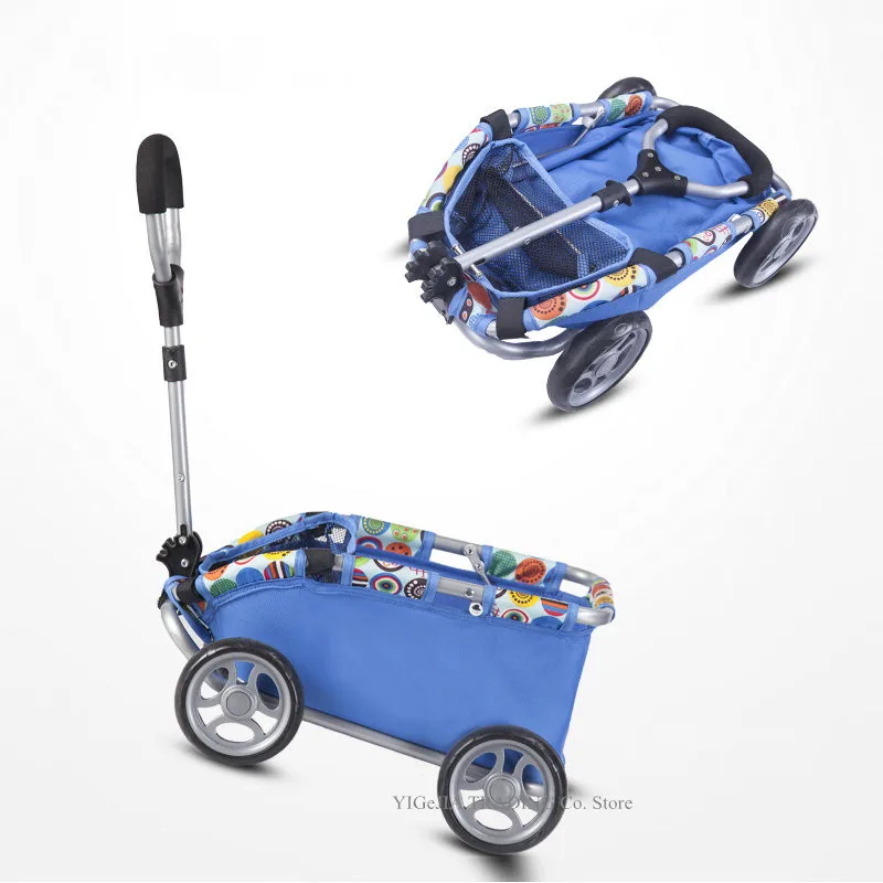 Carrello giocattolo per bambini a quattro ruote, carrello leggero da 2.2KG per bambini di età superiore a 3 anni, carrello Push-Pull per bambini