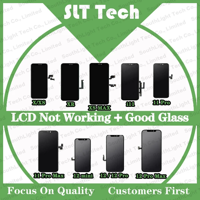 For Iphone Xs 11 12 13 Pro Max Mini Original LCD Screen Touch Digitizer Assembly Not Working Display With Good Glasses