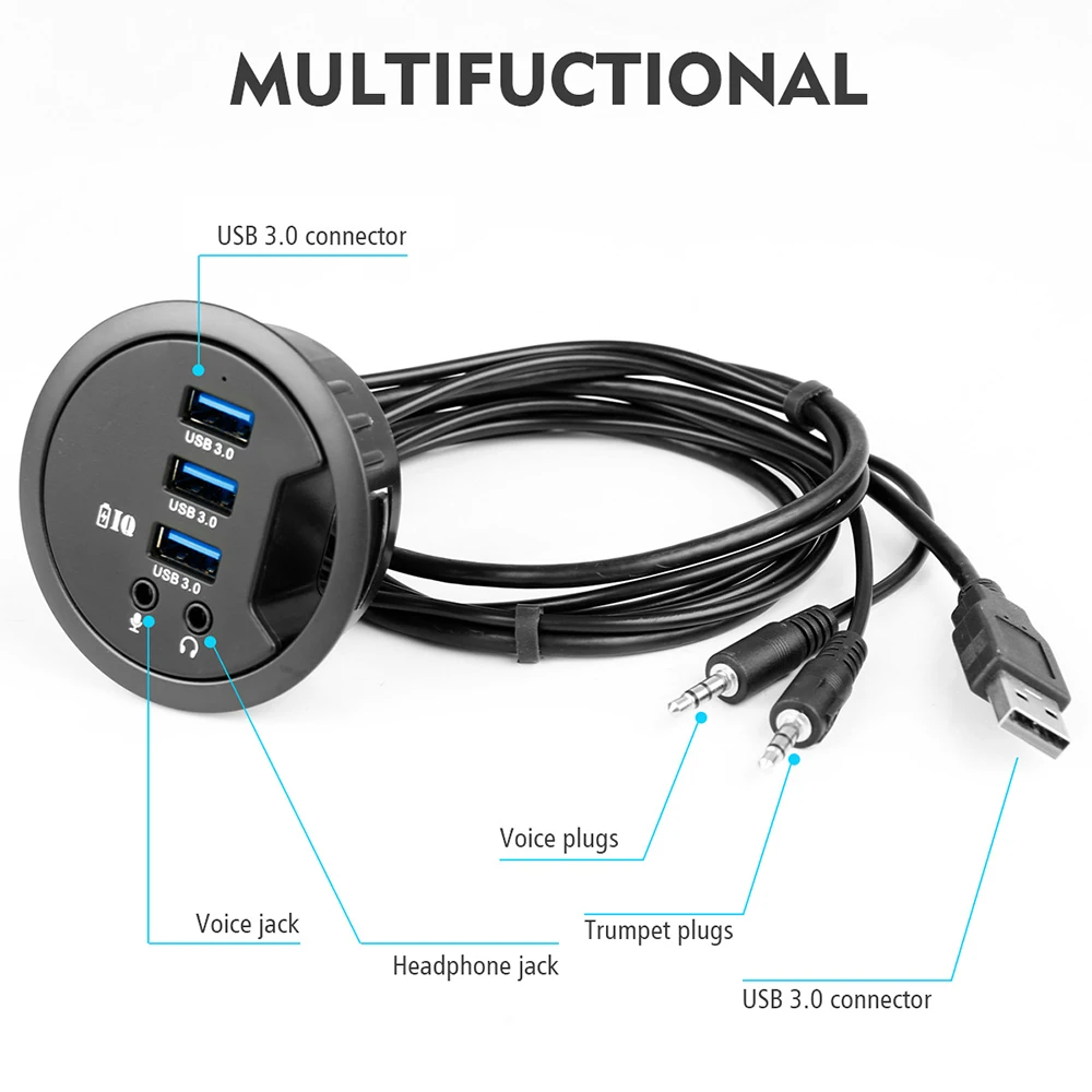 Imagem -04 - Hub Usb 3.0 Adaptador Portas Usb 3.0 com Fone de Ouvido Espelhamento para Computador Desktop