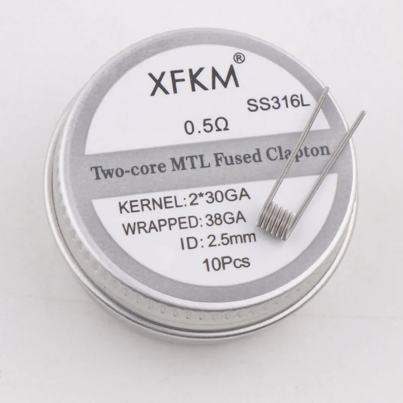Nuovo XFKM 10 pz/scatola NI80/A1/SS316L MTL Clapton bobine prefabbricate Premade bobina per MTL RDA RTA RBA Mod riscaldamento filo