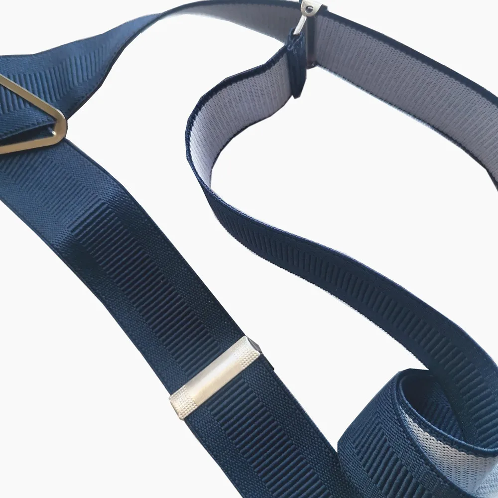 Diskon Besar Suspender Cetak Tulang Rusuk Lebar 3.5Cm Pria Hitam Biru Tua Putih Gading Elastis Dapat Disesuaikan 4 Klip Suspender untuk Hadiah Wanita Dewasa