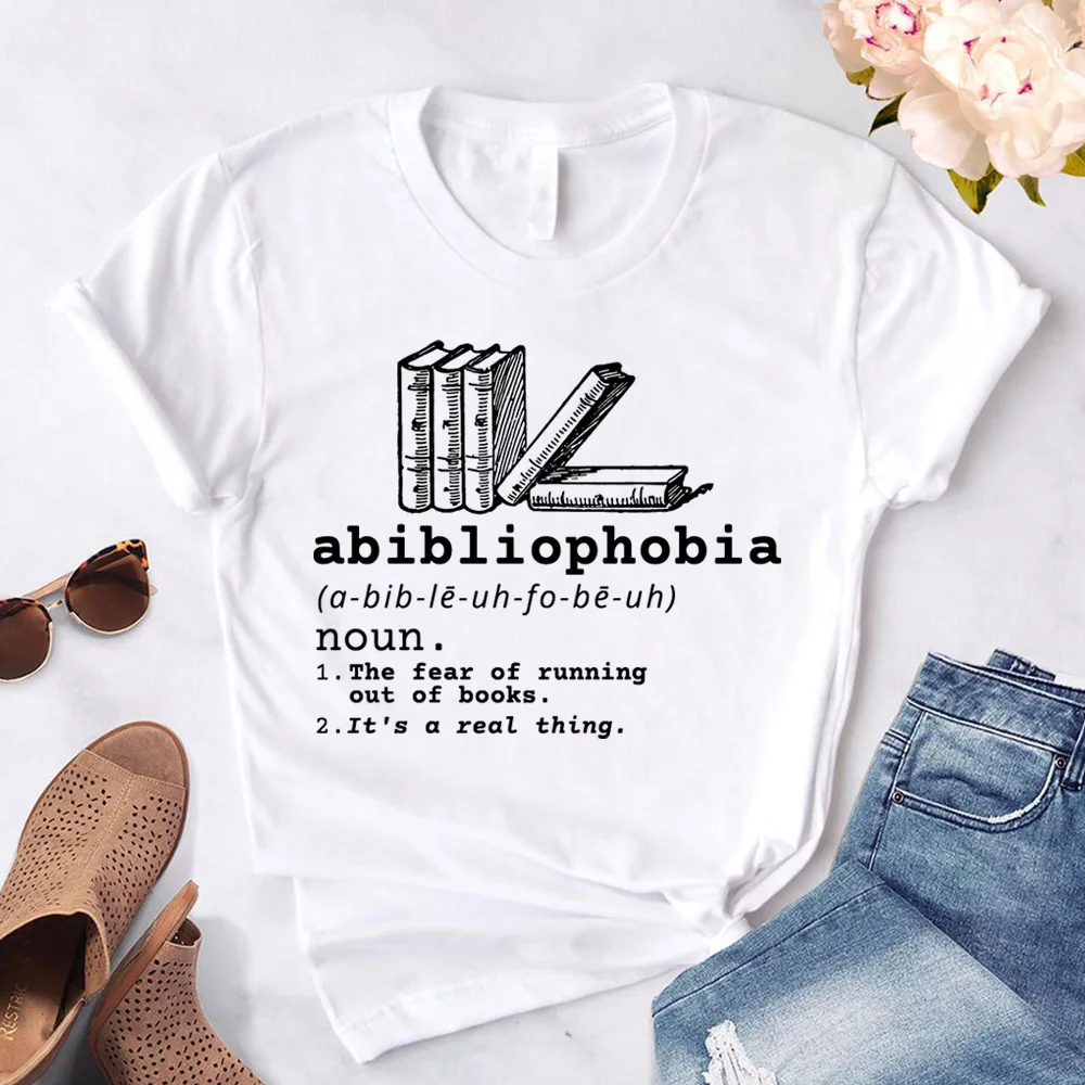 Abibliophobia T Shirt Book Lover Reader Gift Tee for Bookworm Gifts Graphic Cotton Shirt