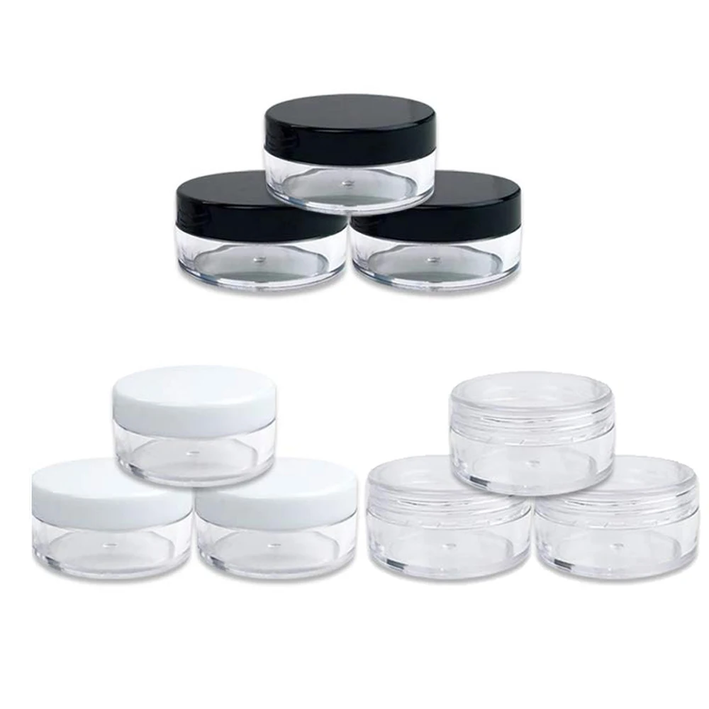 

400pcs 2g 3g 5g 10g 15g 20g Empty Round Clear Jars For Cosmetic Lotion Cream, Makeup Bead Eye Shadow Rhinestone Samples Pots