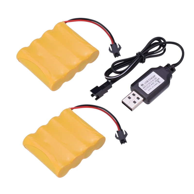 2pcs 4.8V 6V 7.2V 9.6V 700mAh Ni-Cd AA Battery Pack Rechargeable For Remote Control Electric Car Toys SM-2P Plug Nicd Battery