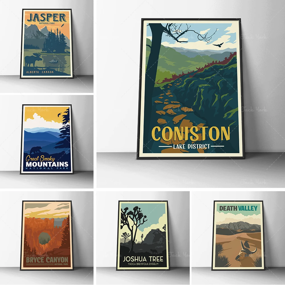 

Постер в стиле национального парка смерти-Минималистичная Художественная печать