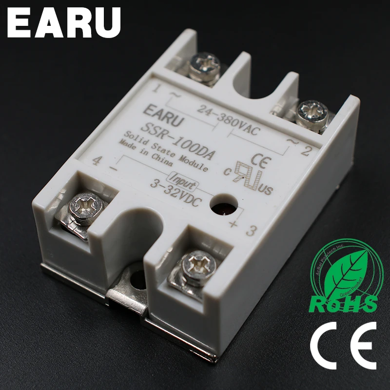 

DC 3-32V Input AC 24-480V Output SSR 100A Solid State Relay SSR-100DA SSR-100 DA PID Temperature Controller Voltage Transformer